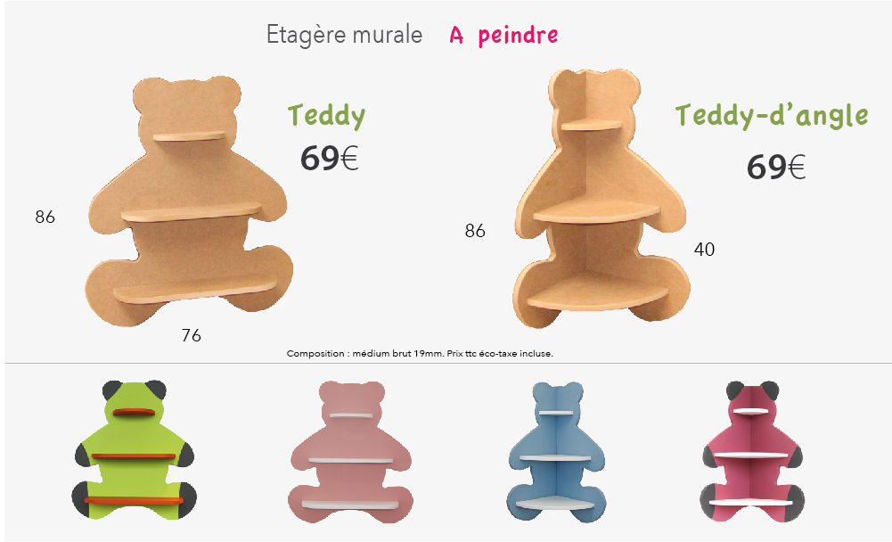 rangements/etagere teddy enfant